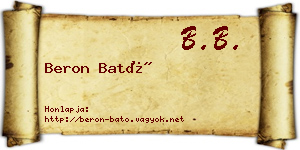 Beron Bató névjegykártya